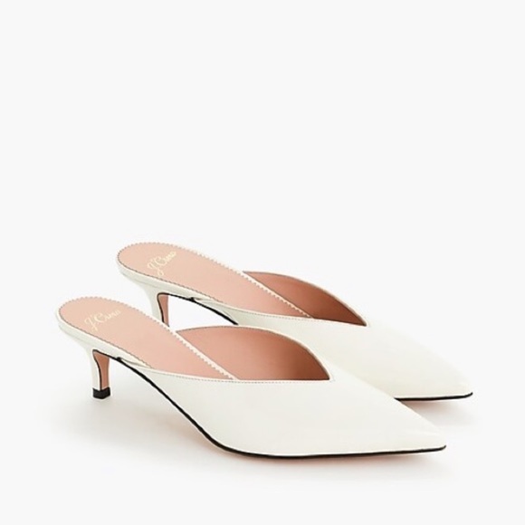 J. Crew Shoes - J Crew | Sophia Kitten Mule Ivory Leather Size 9